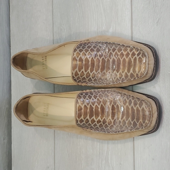 Stuart Weitzman Womens Suede Croc Style Loafer Flats shoes sz 10M - Picture 3 of 14